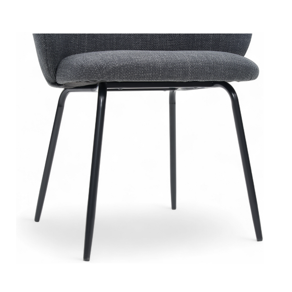 Chaise repas tissu gris foncé