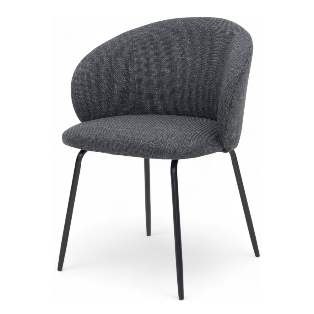 Chaise repas tissu gris foncé