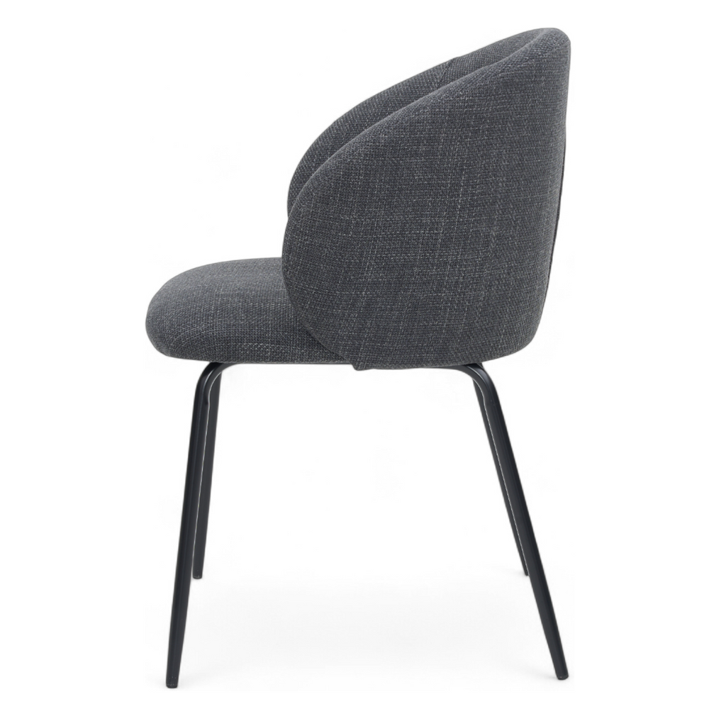 Chaise repas tissu gris foncé
