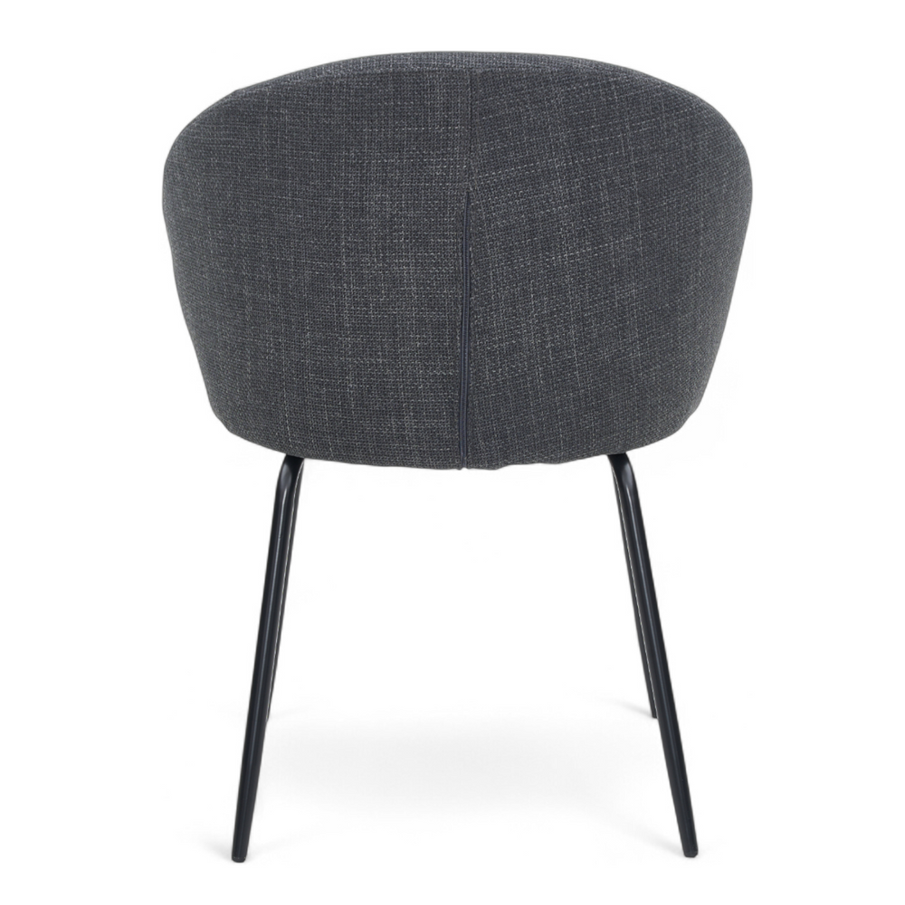 Chaise repas tissu gris foncé