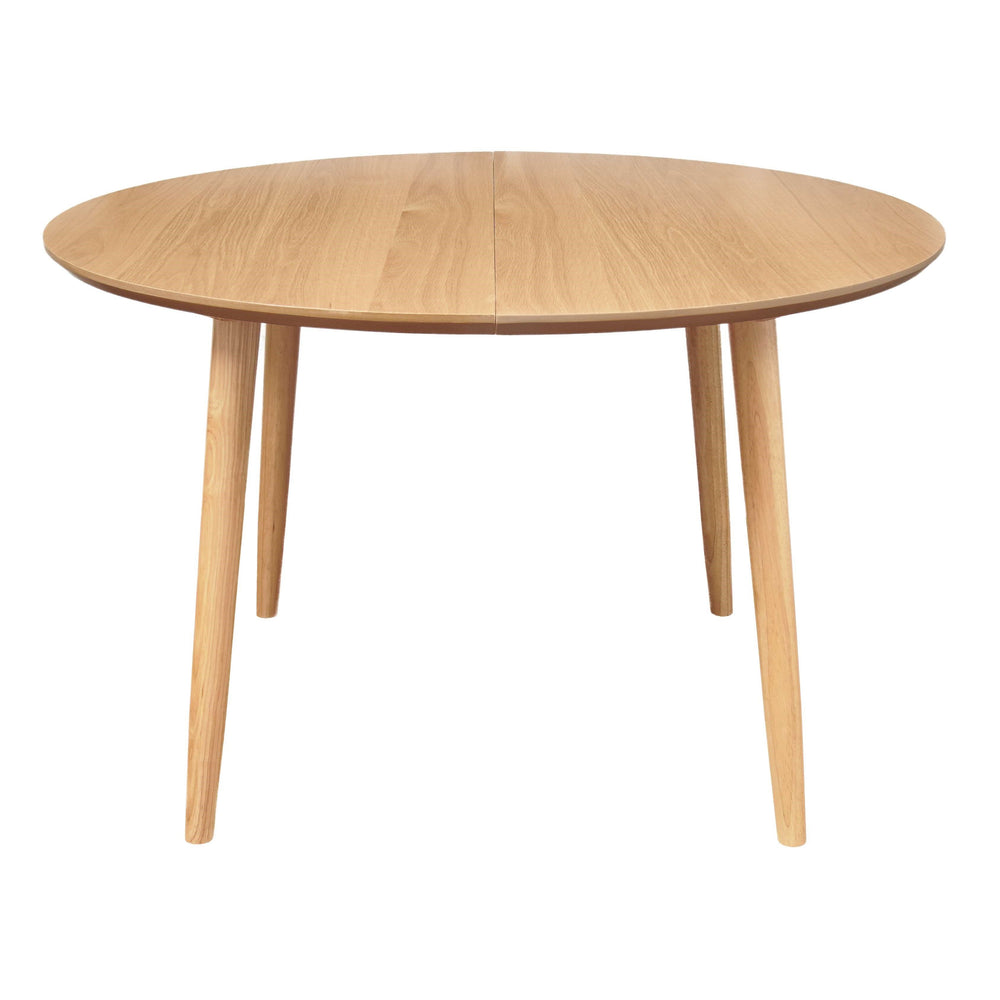 Table repas 120-200 cm placage chêne avec 2 allonges