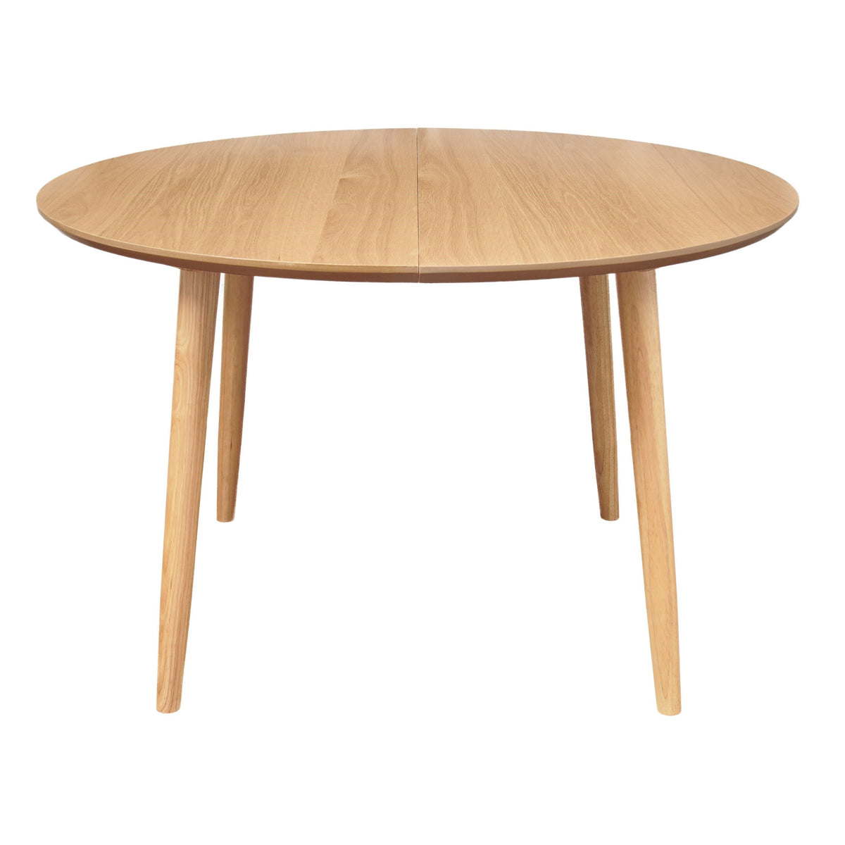 Table repas 120-200 cm placage chêne avec 2 allonges