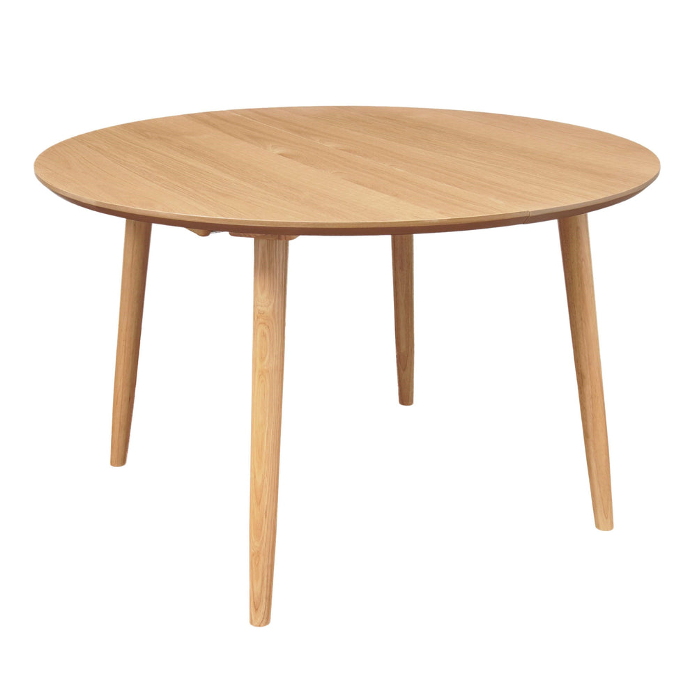 Table repas 120-200 cm placage chêne avec 2 allonges