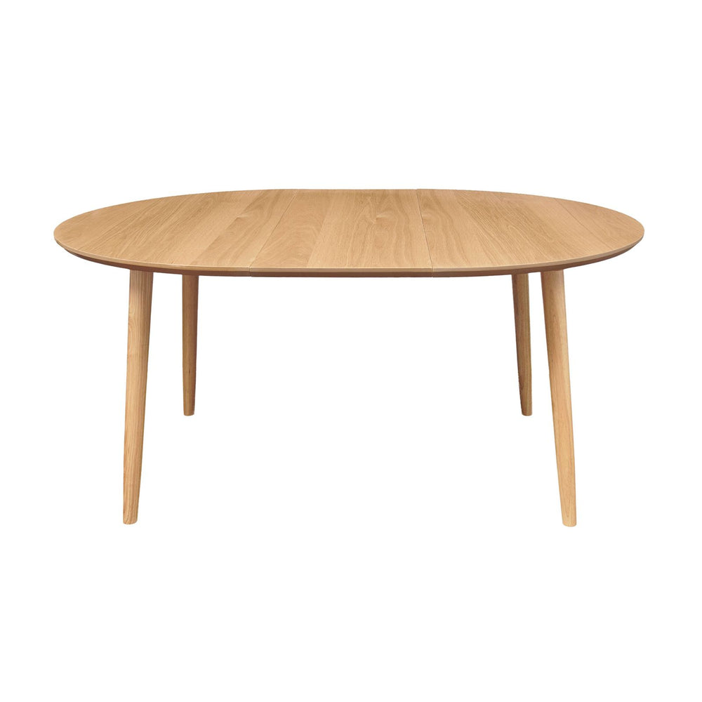 Table repas 120-200 cm placage chêne avec 2 allonges