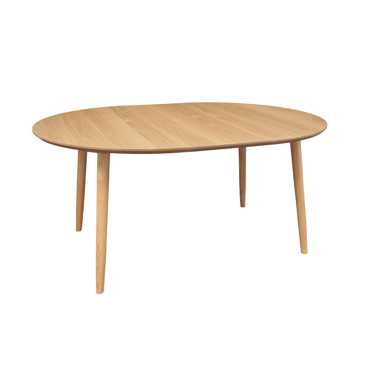Table repas 120-200 cm placage chêne avec 2 allonges