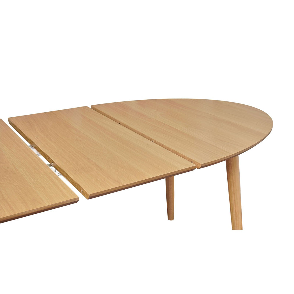 Table repas 140-220 cm placage chêne avec 2 allonges