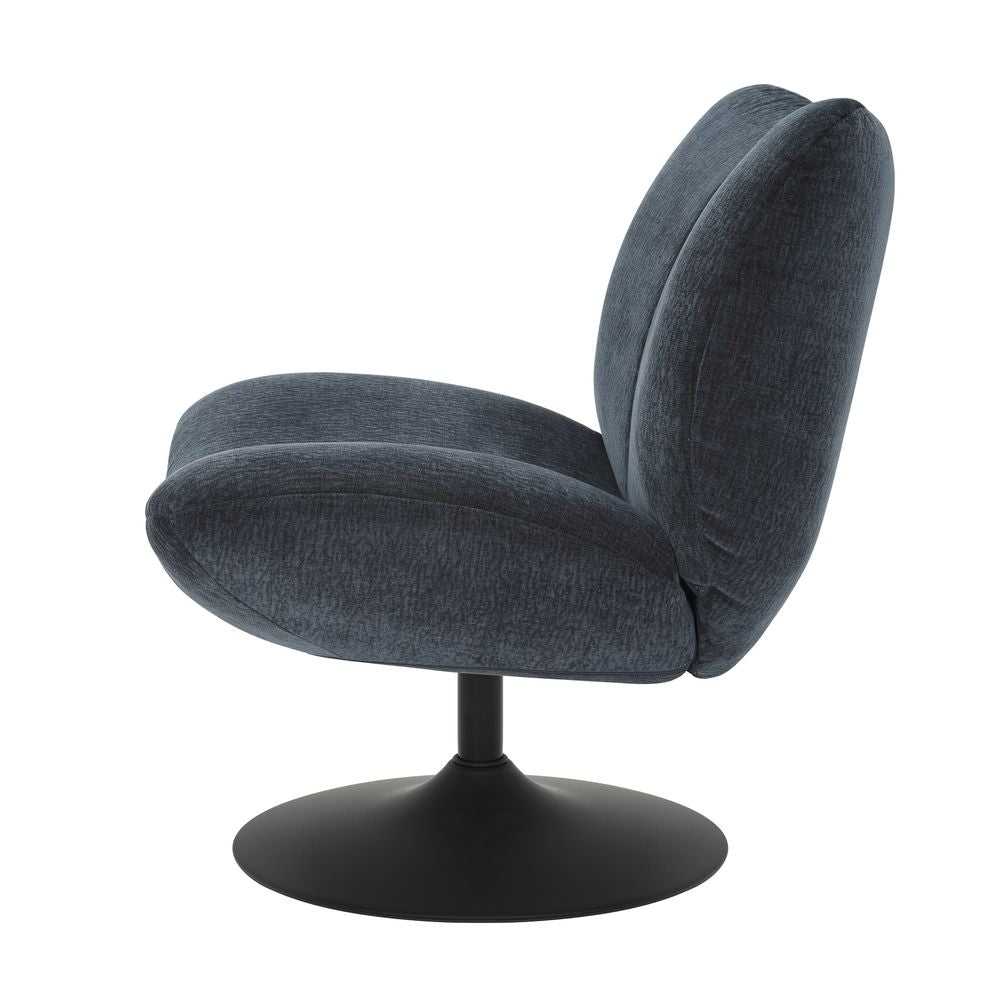 Fauteuil pivotant tissu bleu marine