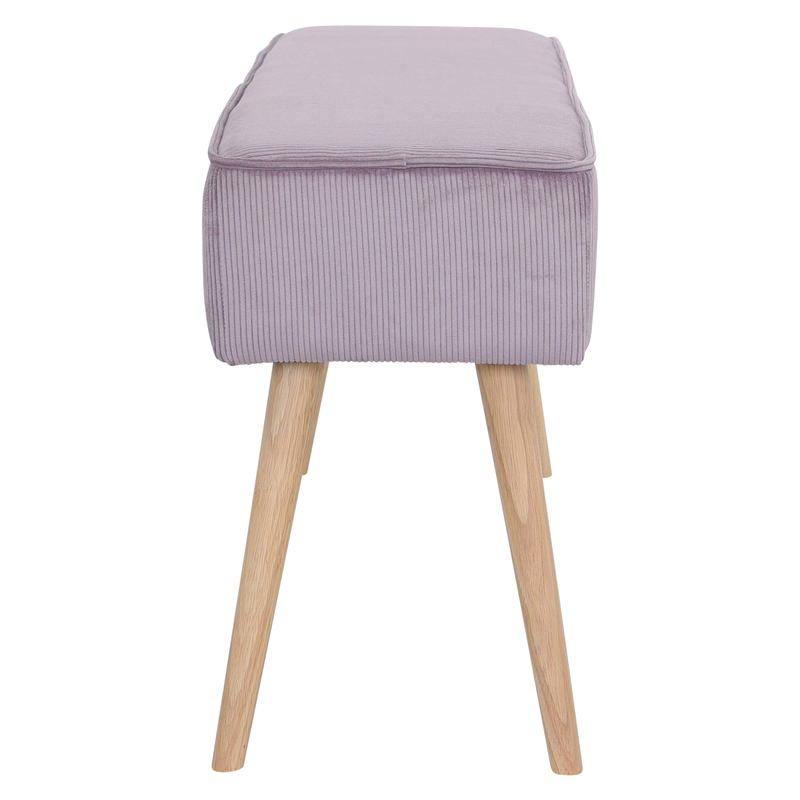 Banc velours côtelé lilas