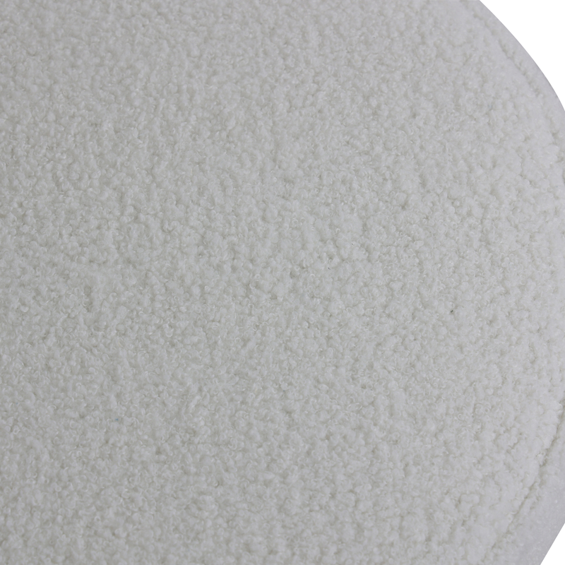 Pouf tissu effet laine bouclette écru