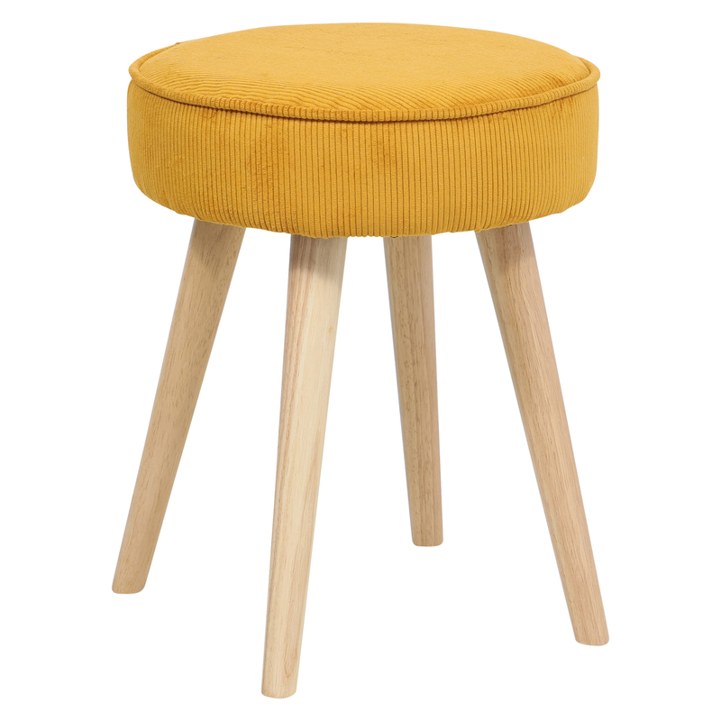 Pouf velours côtelé abricot