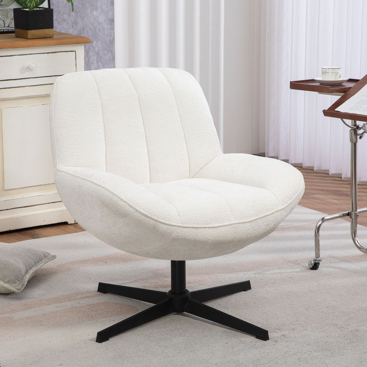 Fauteuil pivotant blanc