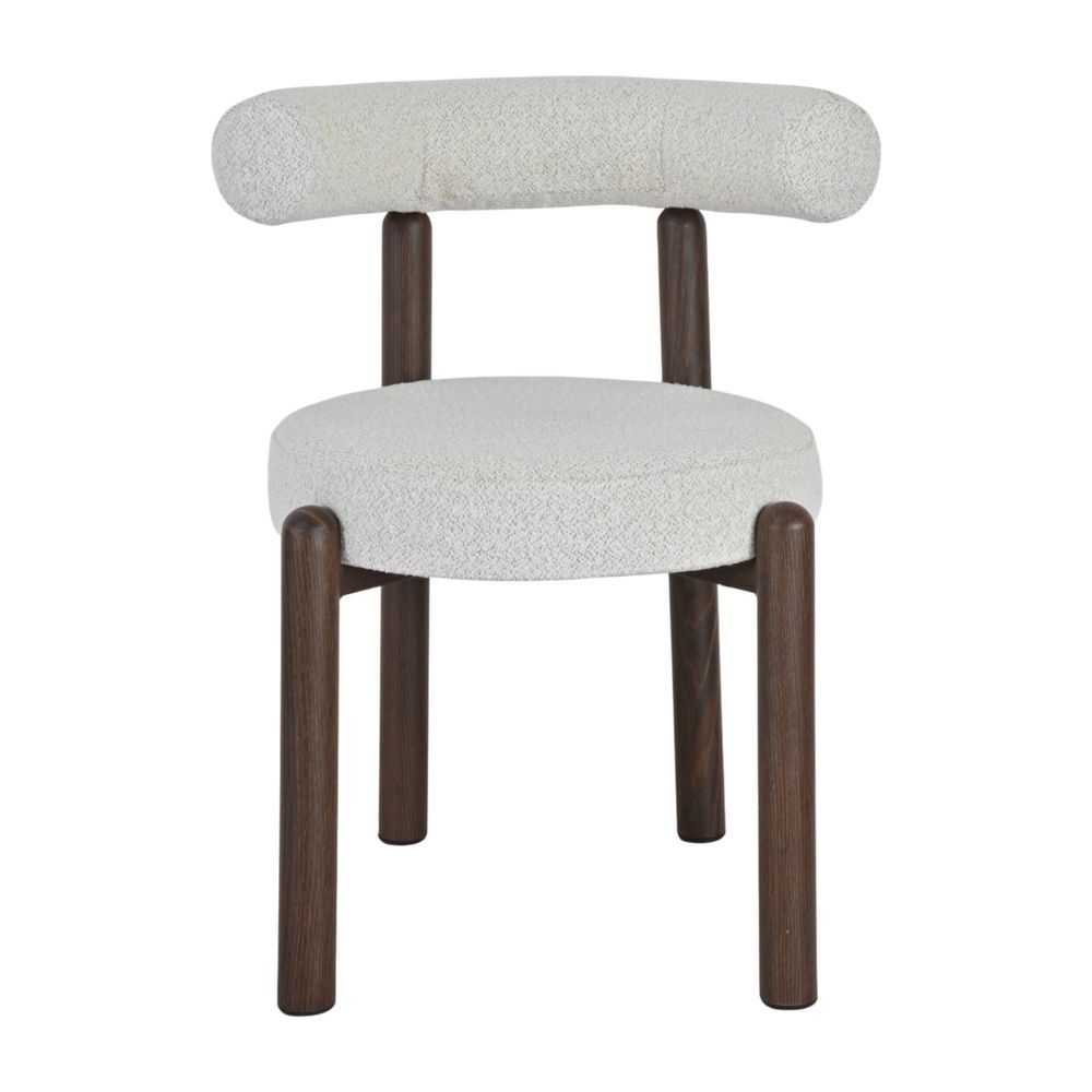 Chaise repas bouclette rase beige
