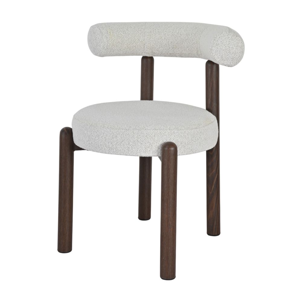 Chaise repas bouclette rase beige
