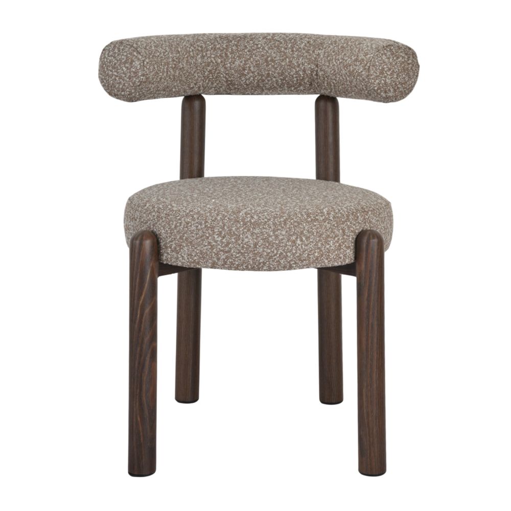 Chaise repas bouclette rase marron clair