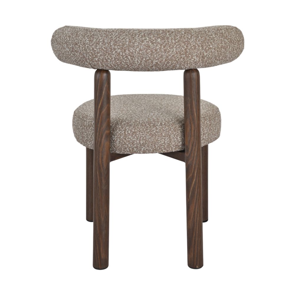 Chaise repas bouclette rase marron clair