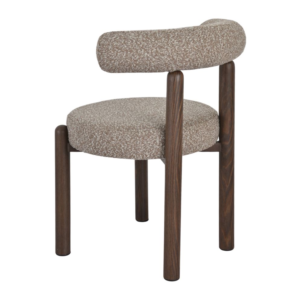 Chaise repas bouclette rase marron clair