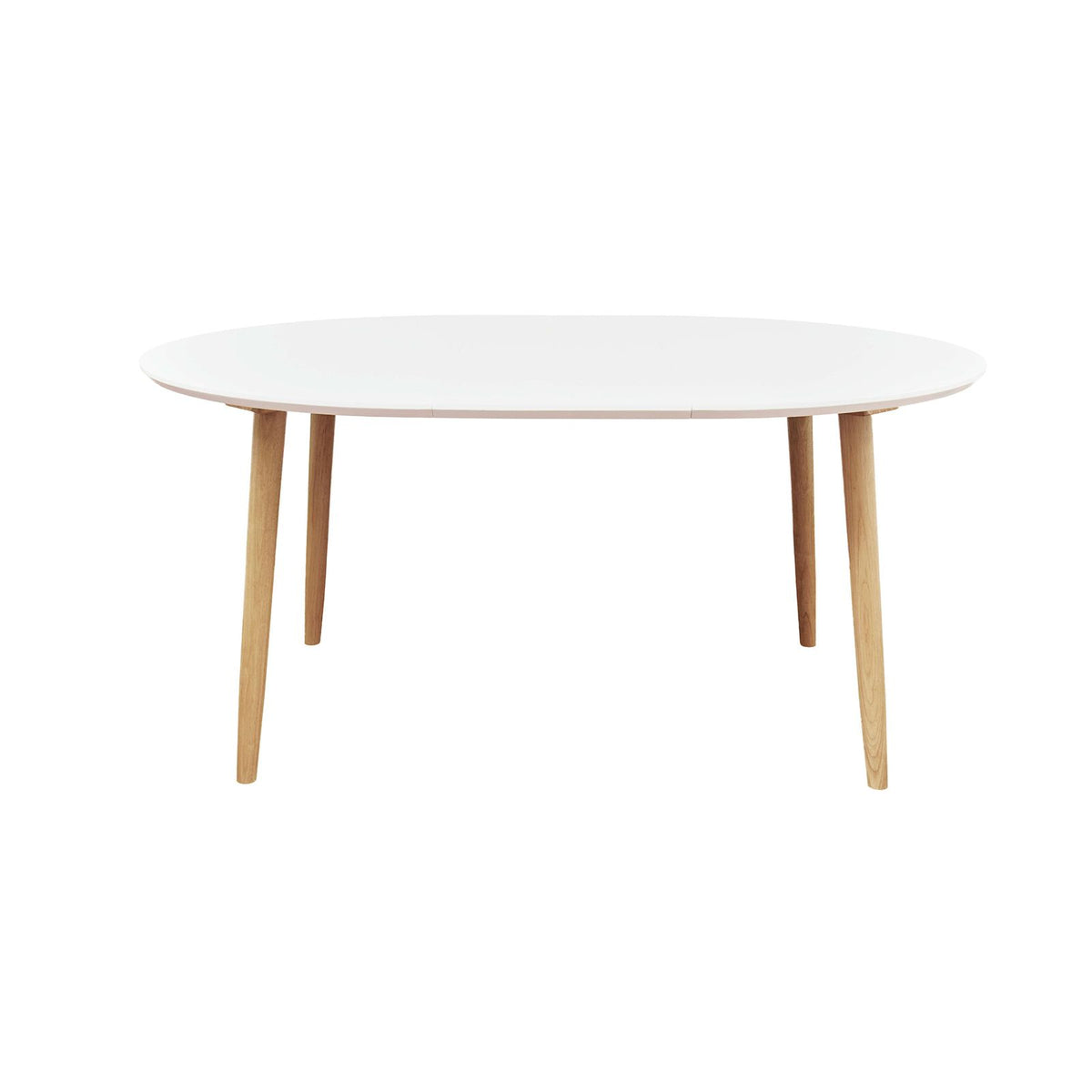Table repas 100-180 cm blanc avec 2 allonges