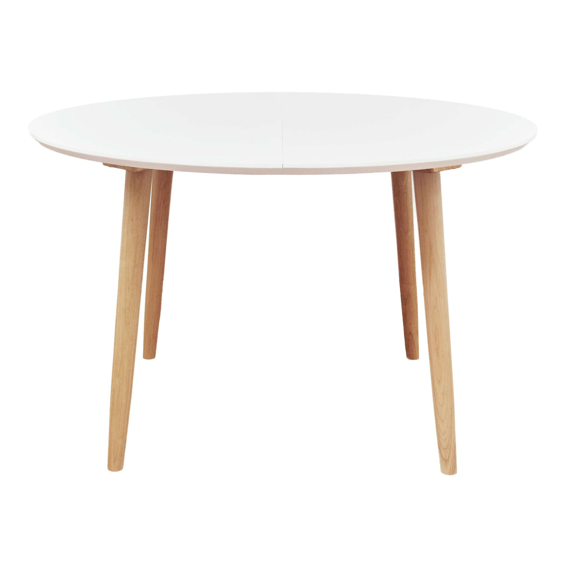 Table repas 120-200 cm blanc avec 2 allonges