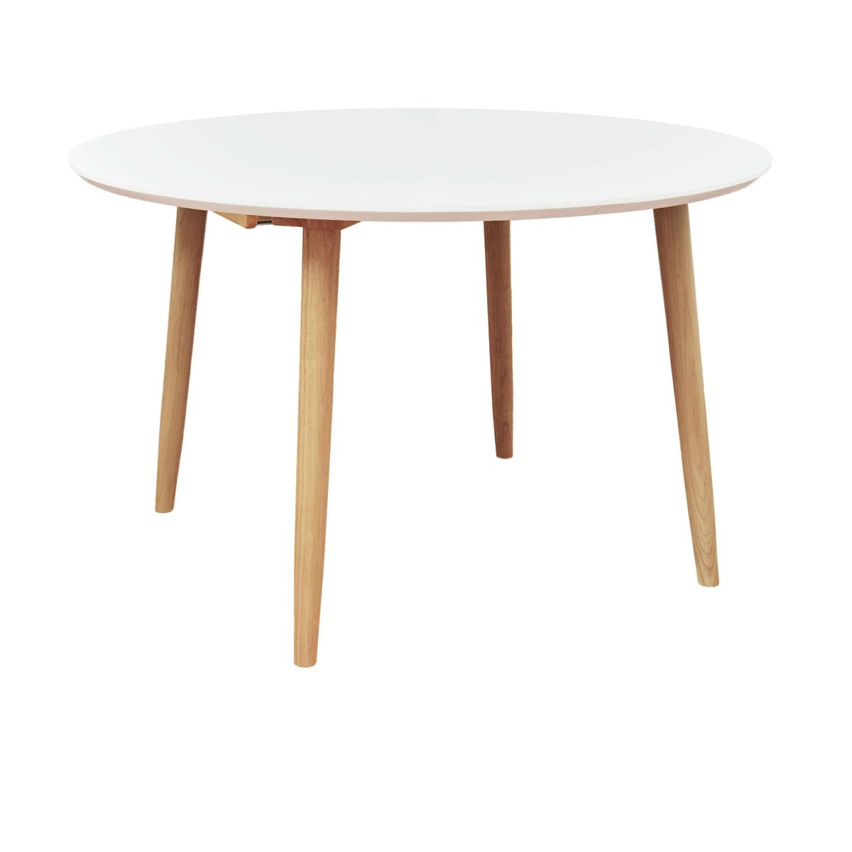 Table repas 120-200 cm blanc avec 2 allonges