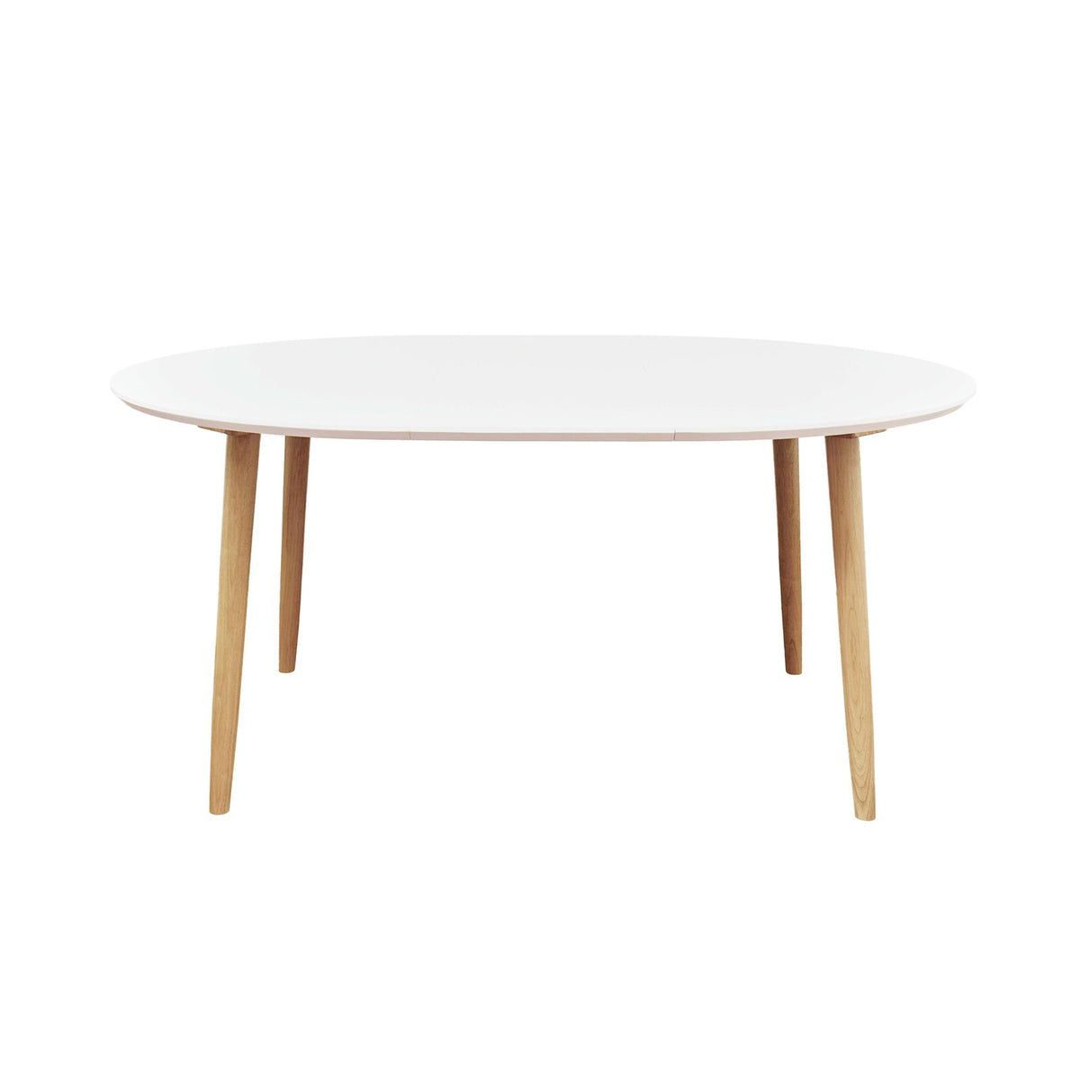 Table repas 120-200 cm blanc avec 2 allonges