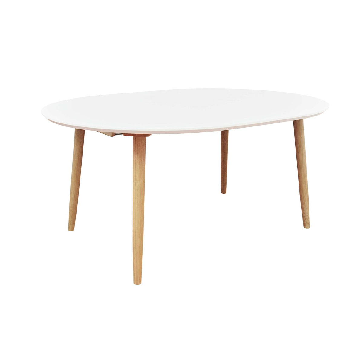 Table repas 120-200 cm blanc avec 2 allonges