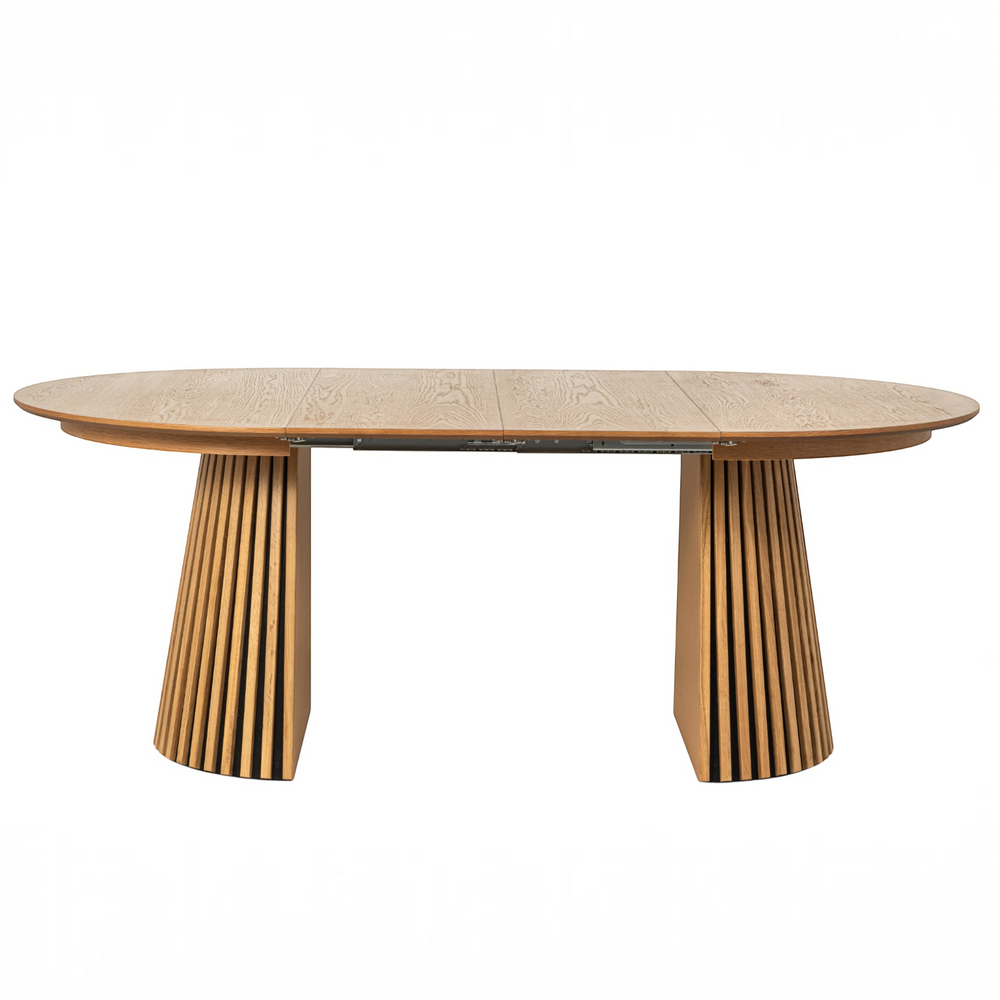 Table repas D120 avec 2 allonges placage Chêne clair