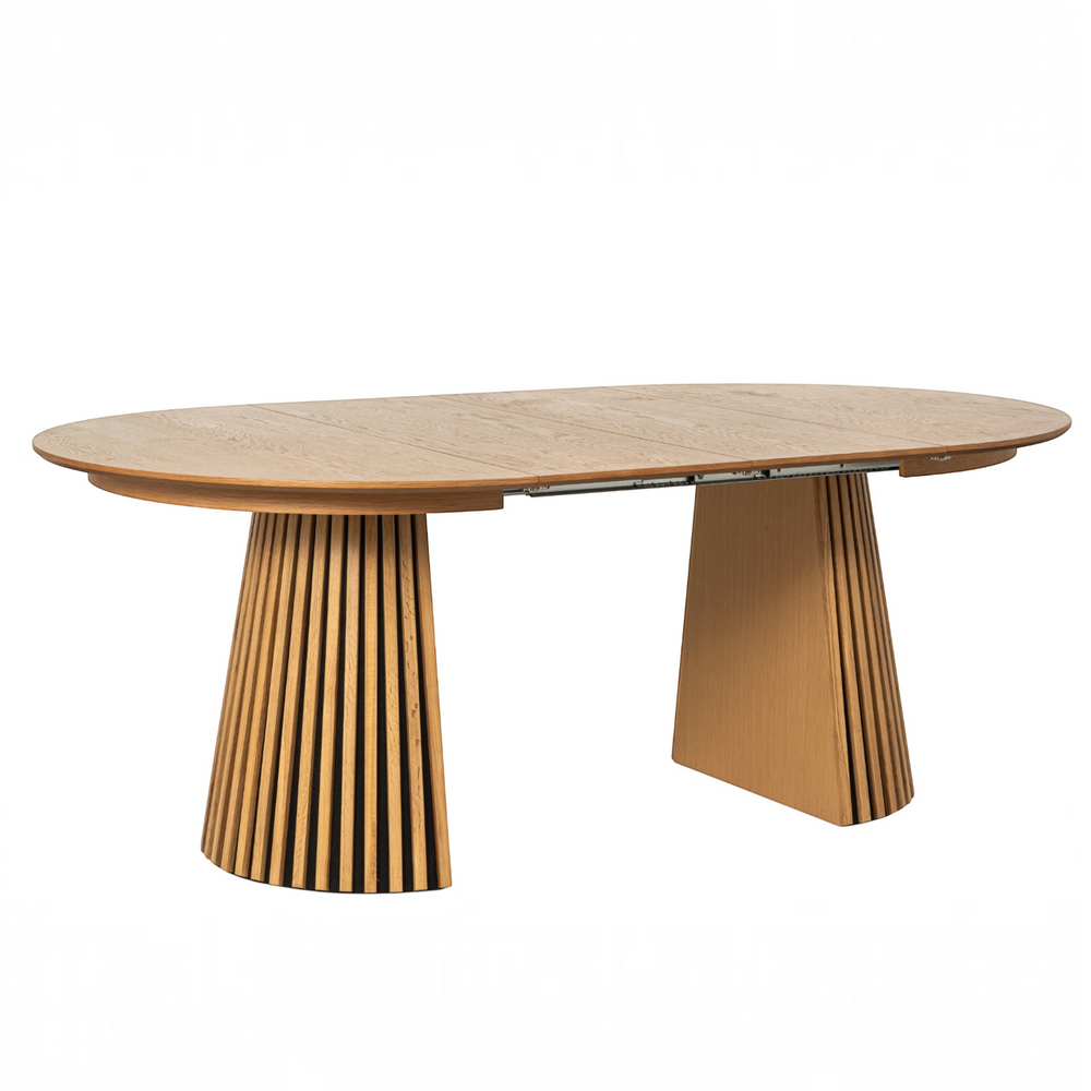Table repas D120 avec 3 allonges placage Chêne clair
