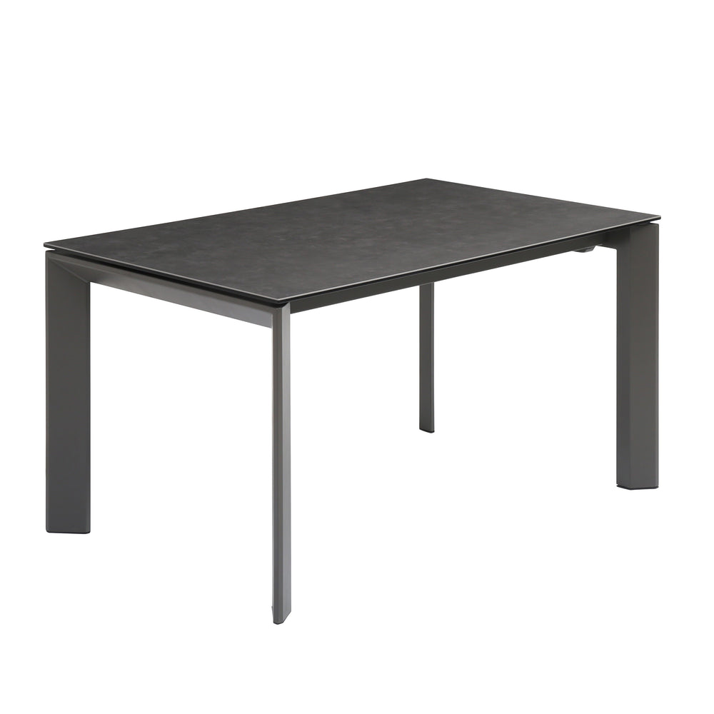 Table repas en céramique noir 140 cm avec allonge