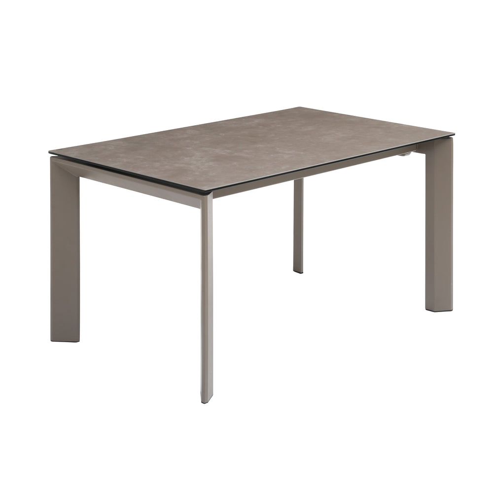 Table repas en céramique gris 140 cm avec allonge