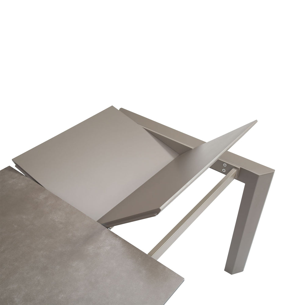 Table repas en céramique gris 140 cm avec allonge