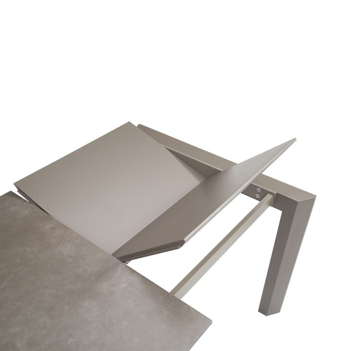 Table repas en céramique gris 140 cm avec allonge