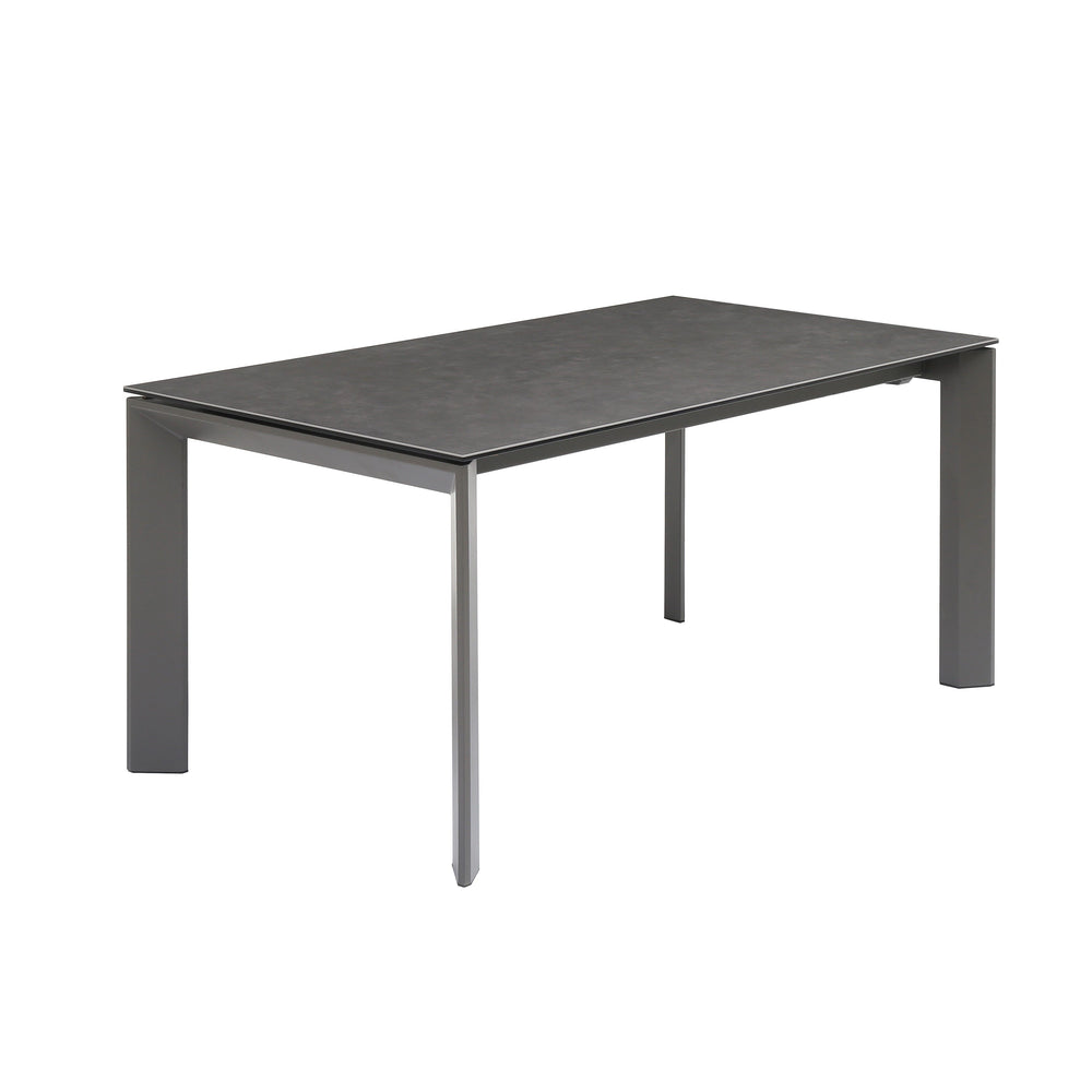 Table repas en céramique noir 160 cm avec allonge