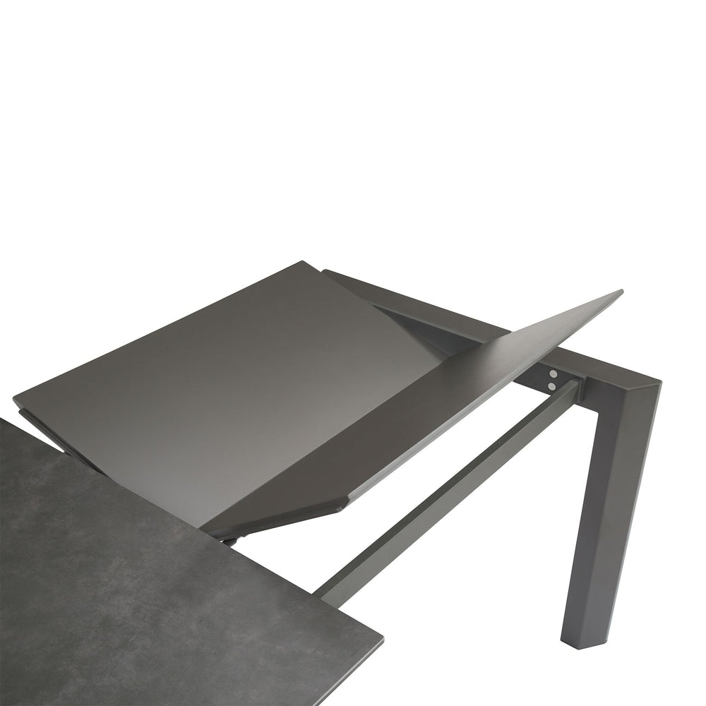 Table repas en céramique noir 160 cm avec allonge