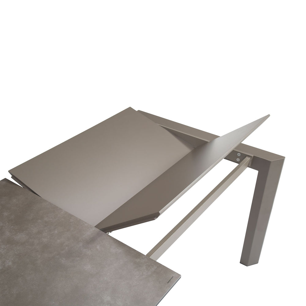 Table repas en céramique gris 160 cm avec allonge