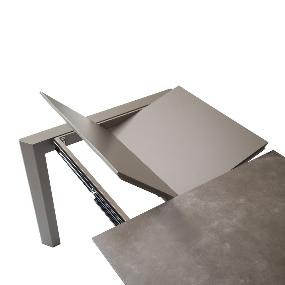 Table repas céramique gris 90 cm avec allonge 60 cm