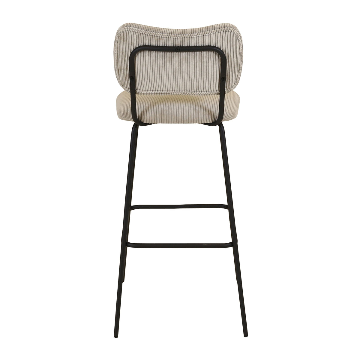 Chaise de bar velours côtelé gris clair SEMA