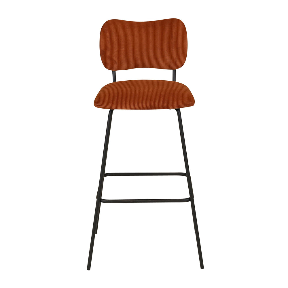 Chaise snack velours côtelé marron foncé