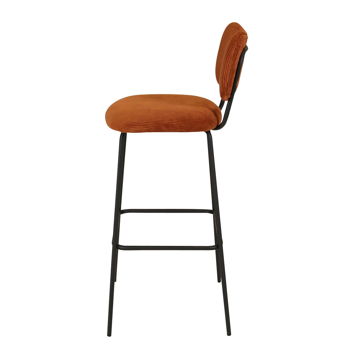 Chaise snack velours côtelé marron foncé