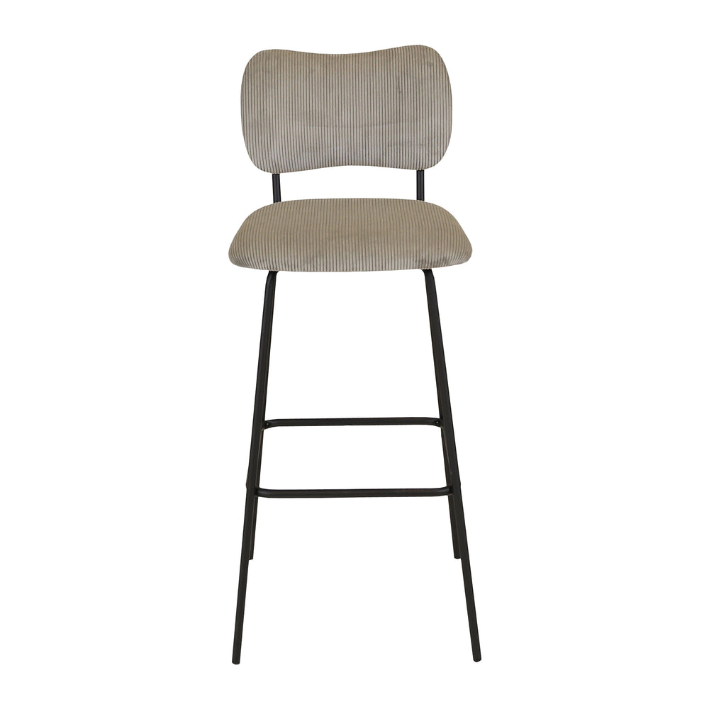Chaise snack velours côtelé gris acier