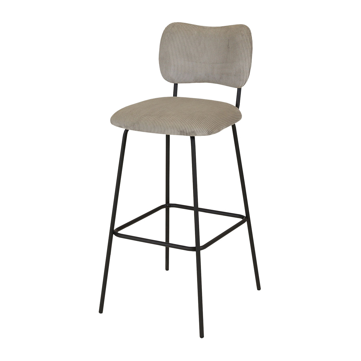 Chaise snack velours côtelé gris acier