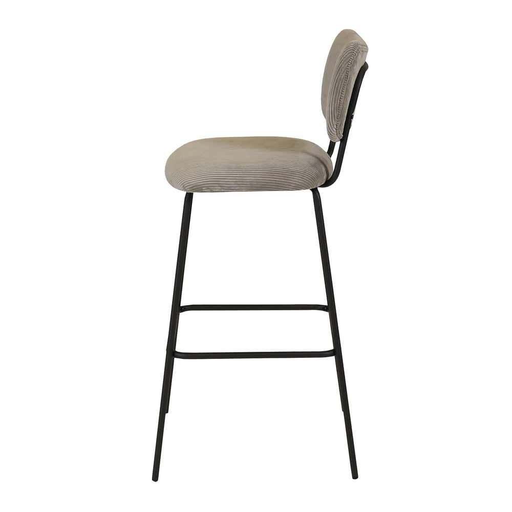 Chaise snack velours côtelé gris acier