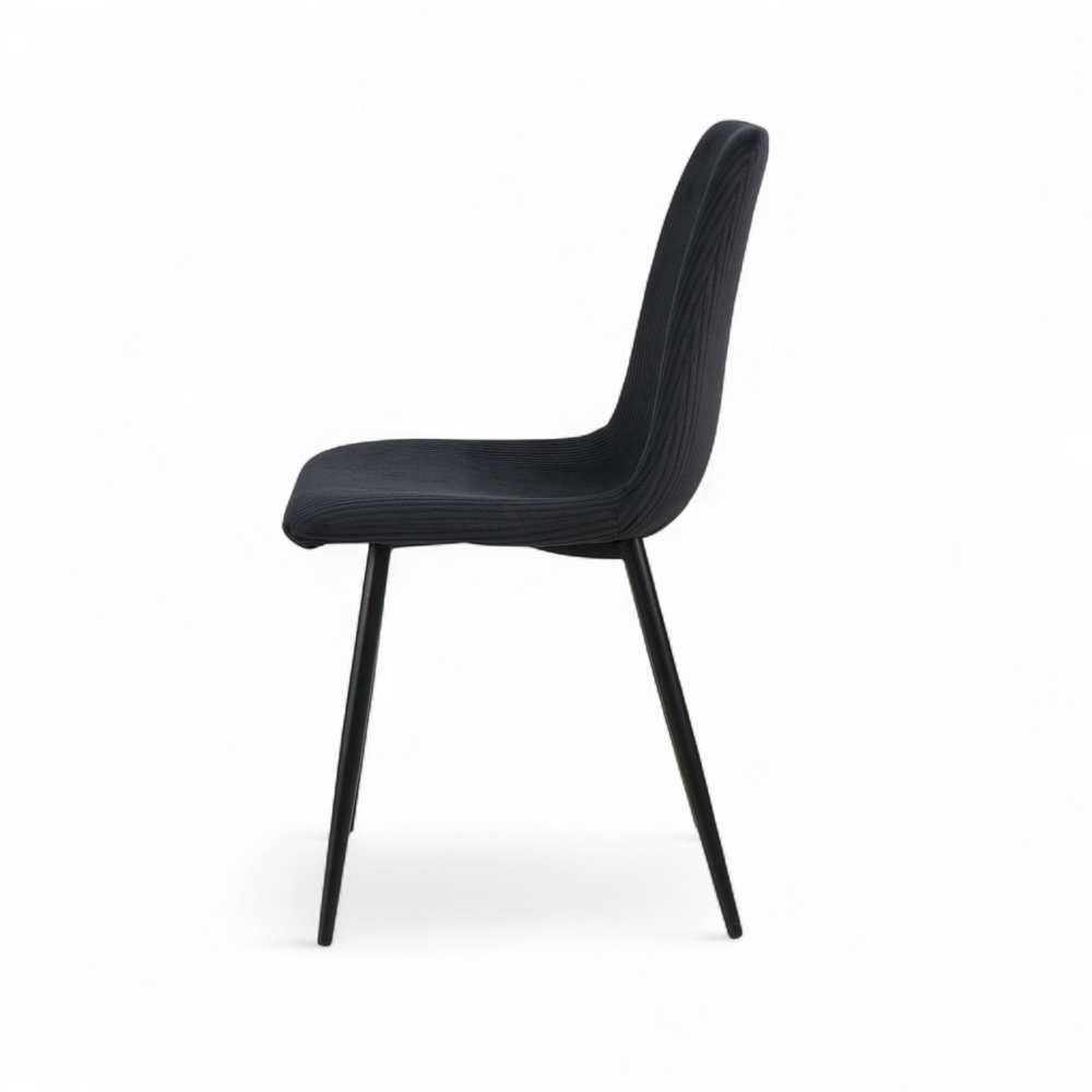Chaise repas velours côtelé noir