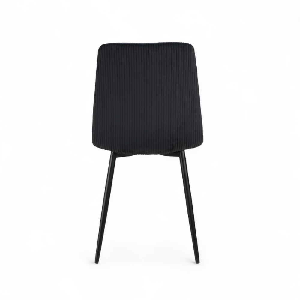 Chaise repas velours côtelé noir