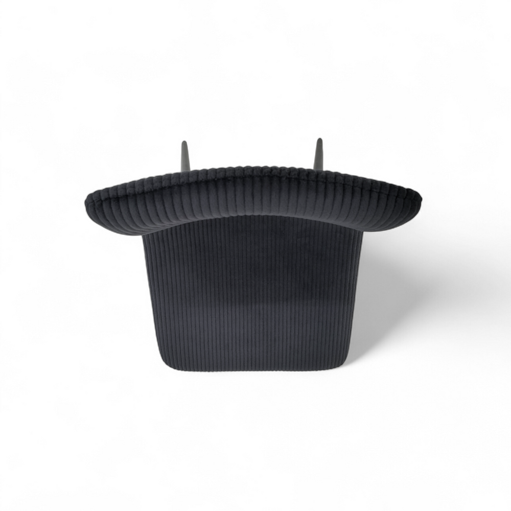 Chaise repas velours côtelé noir