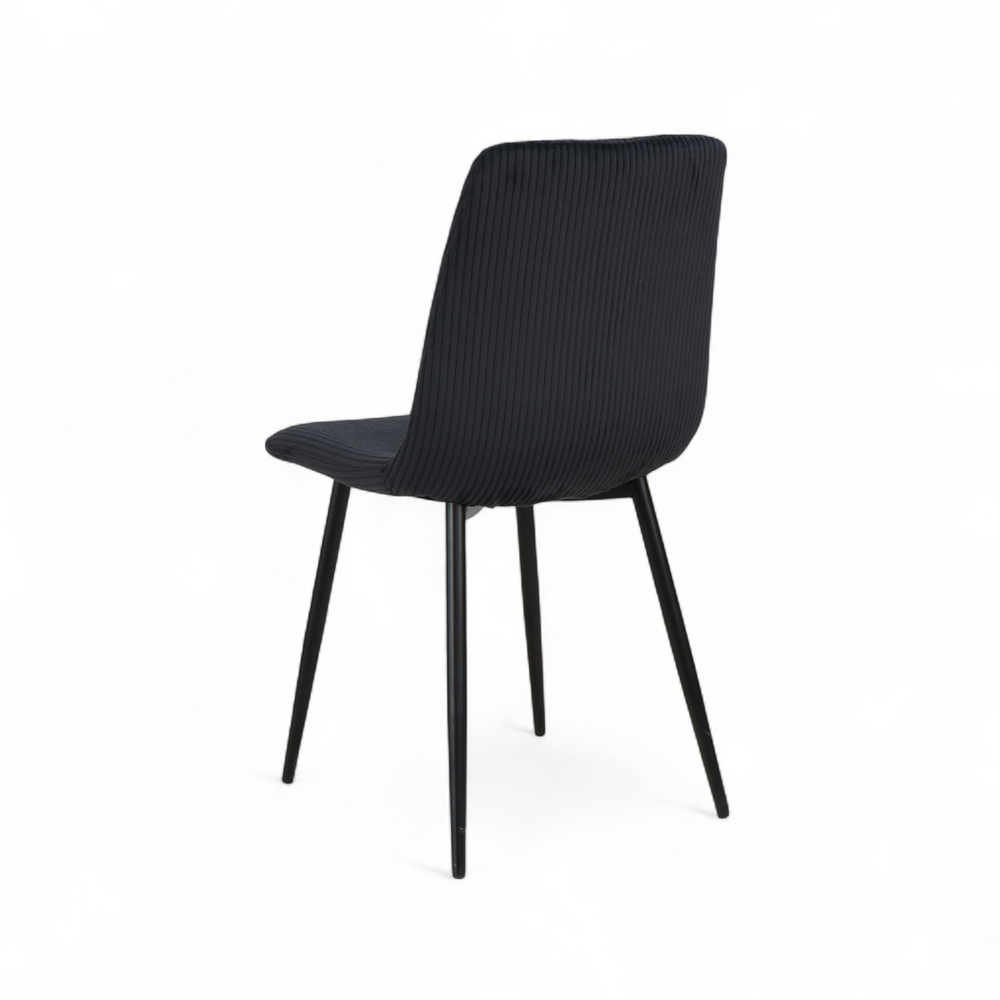 Chaise repas velours côtelé noir