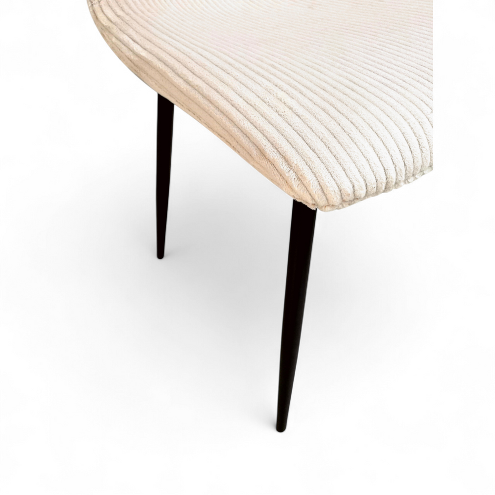 Chaise repas velours côtelé écru
