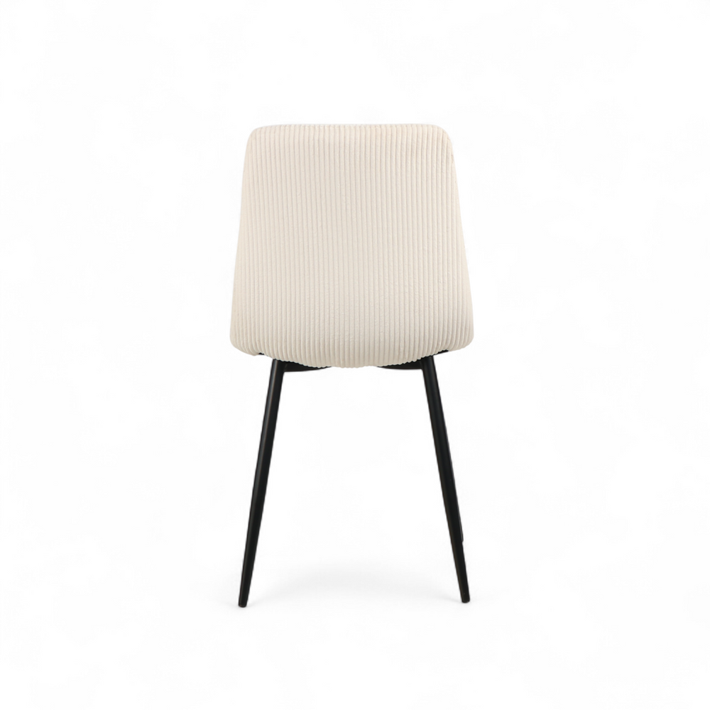 Chaise repas velours côtelé écru