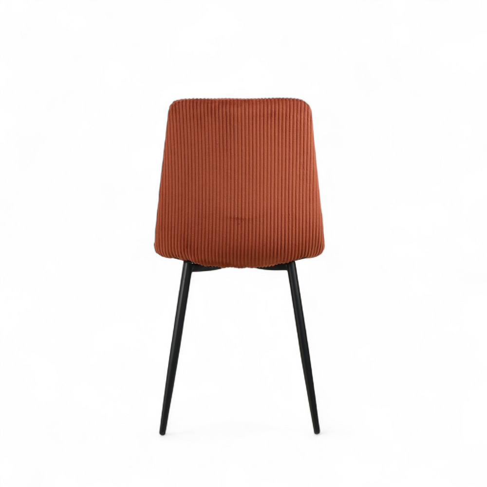 Chaise repas velours côtelé terracotta
