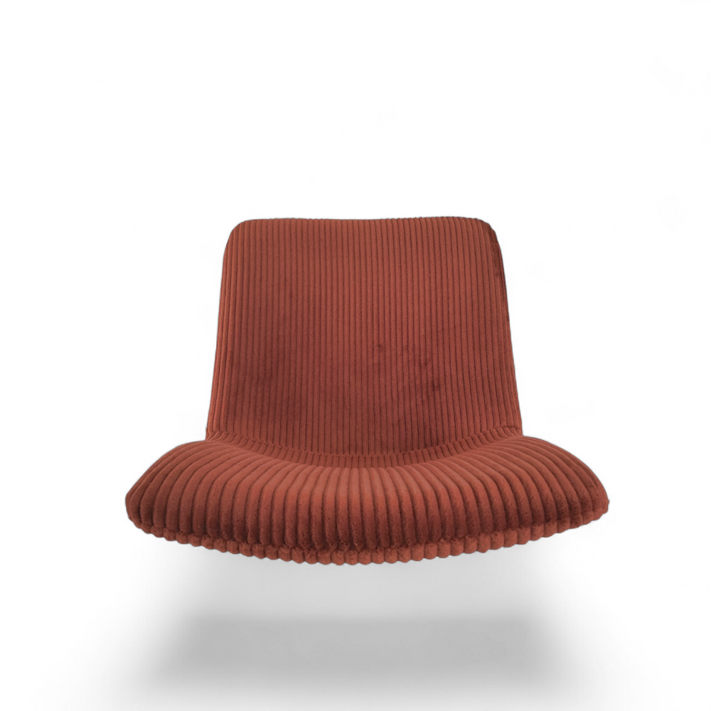 Chaise repas velours côtelé terracotta