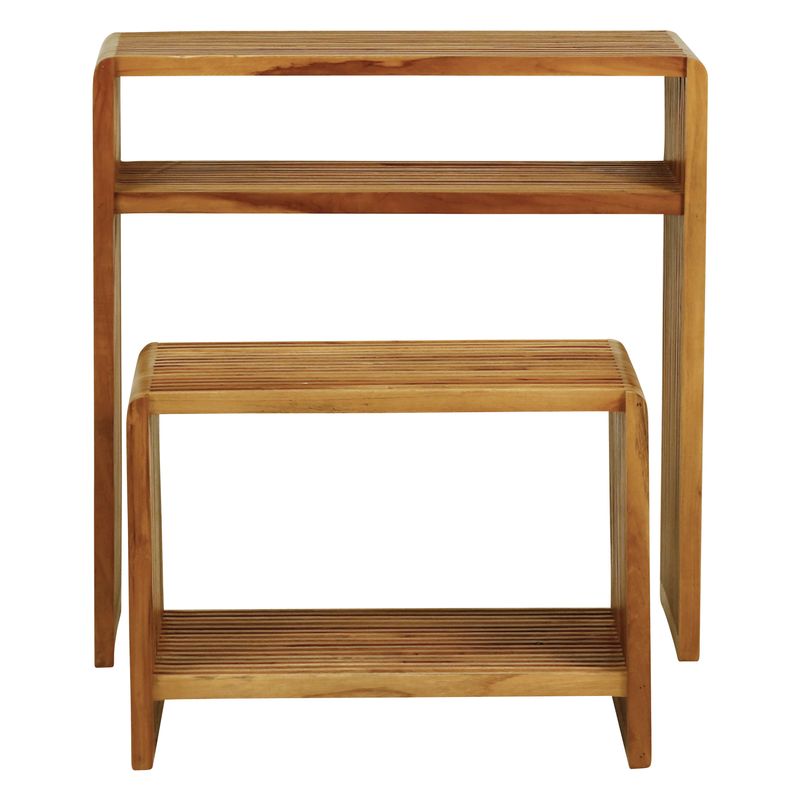 Consoles gigognes teck recyclé 74cm - Set de 2
